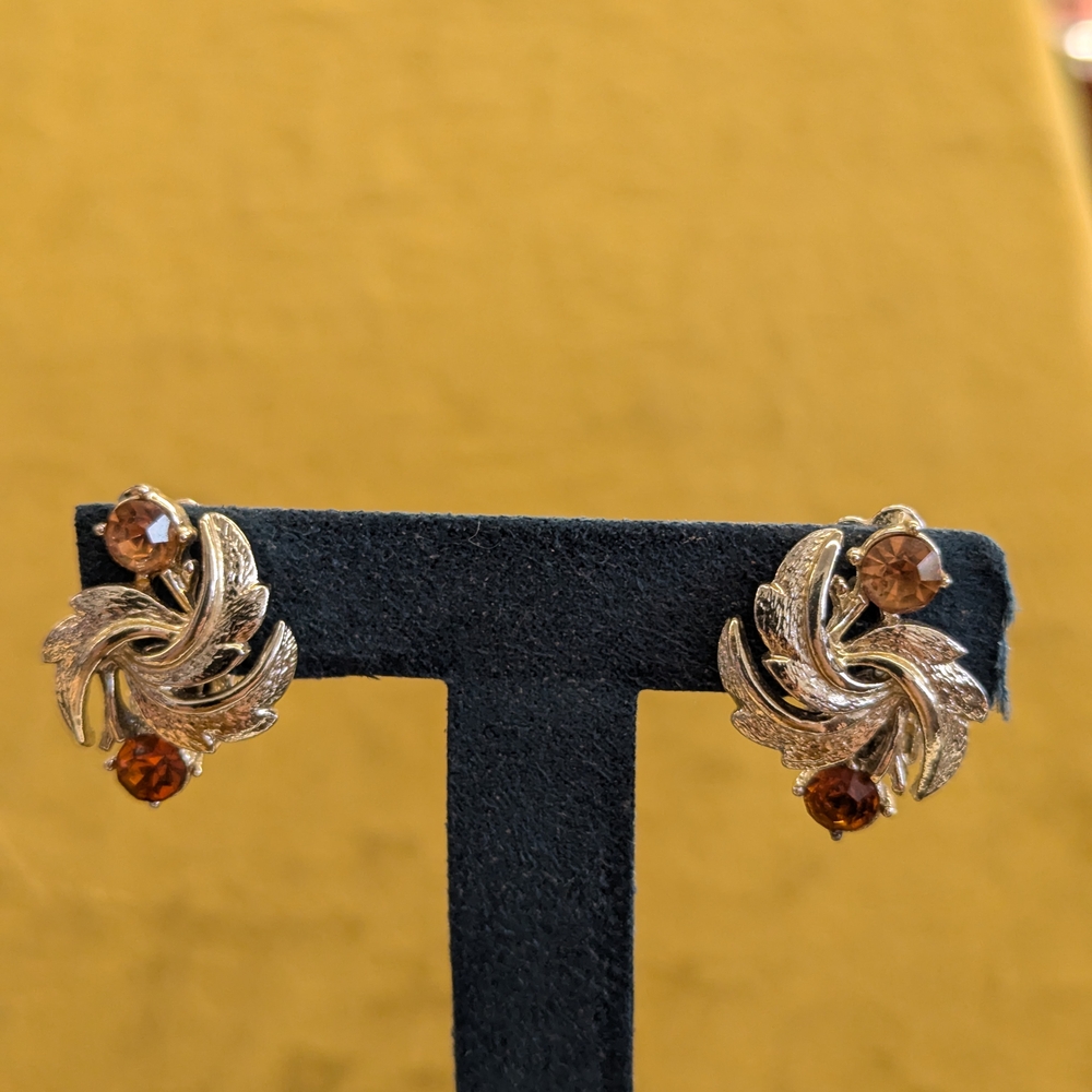 Elegant Silver and Brown Earrings
